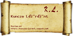 Kuncze Lóránt névjegykártya
