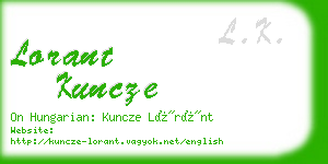 lorant kuncze business card